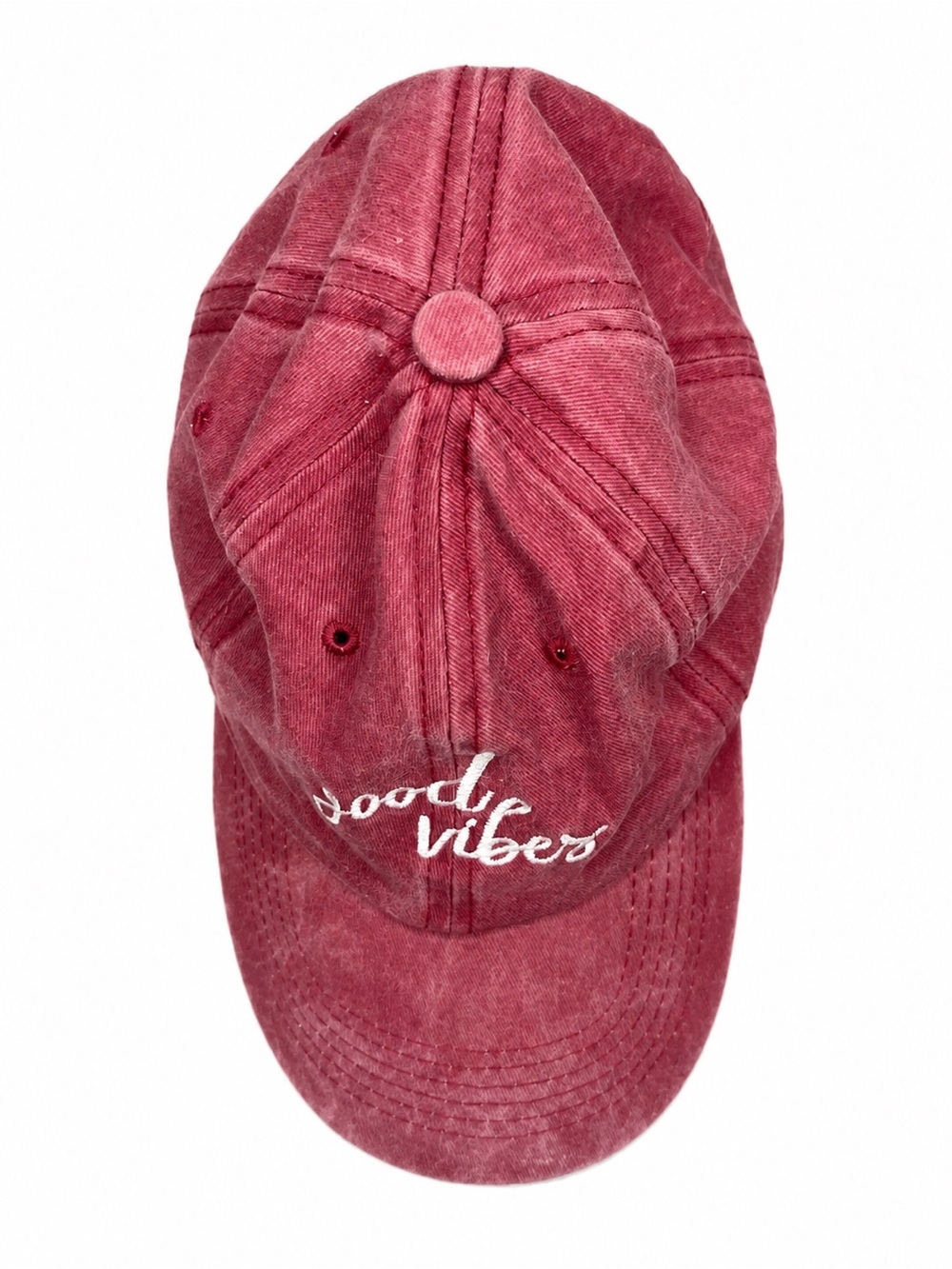 Rue21 Pink Washed Baseball Cap "Good Vibes"